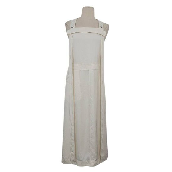Rag & Bone Adrian Midi Dress Womens XS Antique White Square-Neck Side-Button - Picture 5 of 13